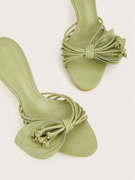 Zara Shoes - Zara Women’s Strappy Knot Mule - Sage Green